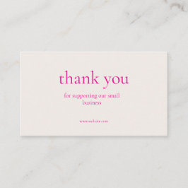 Cartão De Visita Minimal Thank You Small Business Card Dusty Rose P