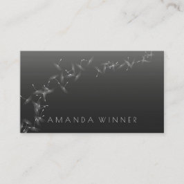 Cartão De Visita Minimalismo Dandelion Confetti Cinza Black Glam Vi