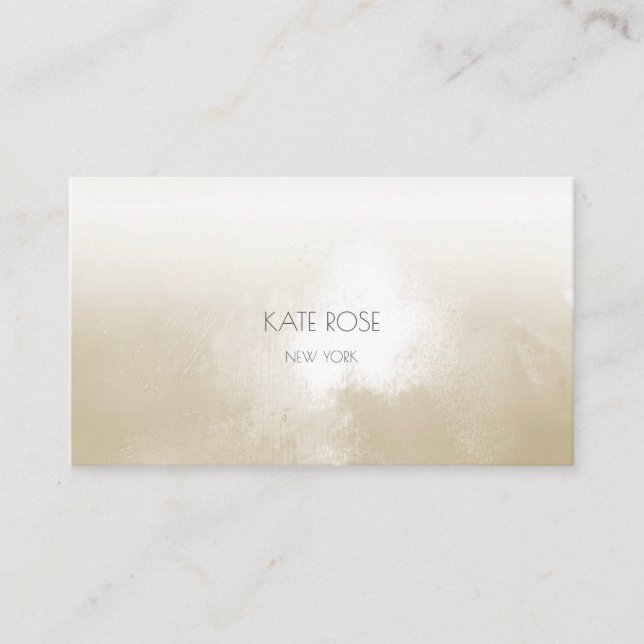 Cartão De Visita Minimalismo Ivory Grungy Ombre Stylist (Frente)