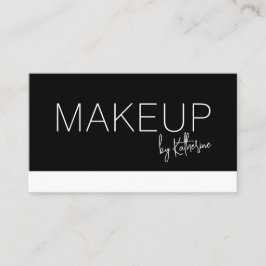 Cartão De Visita Minimalist Black White Makeup Business Card