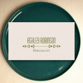 Cartão De Visita Minimalist boho leaves frame pastel earthy QR code