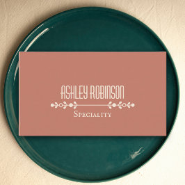 Cartão De Visita Minimalist boho leaves frame pastel earthy QR code