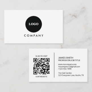 Cartão De Visita Minimalist Business Card | QR code