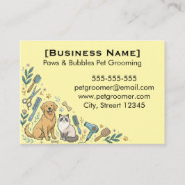 Cartão De Visita Minimalist Custom Pet Groomer Business Card