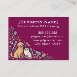 Cartão De Visita Minimalist Custom Pet Groomer Business Card