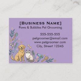 Cartão De Visita Minimalist Custom Pet Groomer Business Card