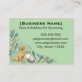 Cartão De Visita Minimalist Custom Pet Groomer Business Card