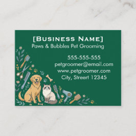 Cartão De Visita Minimalist Custom Pet Groomer Business Card