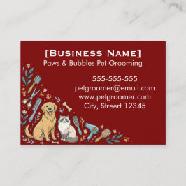 Cartão De Visita Minimalist Custom Pet Groomer Business Card
