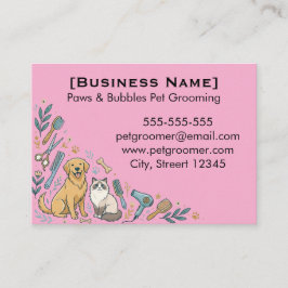 Cartão De Visita Minimalist Custom Pet Groomer Business Card