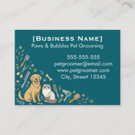 Cartão De Visita Minimalist Custom Pet Groomer Business Card