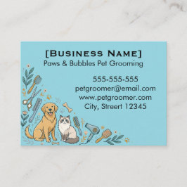 Cartão De Visita Minimalist Custom Pet Groomer Business Card