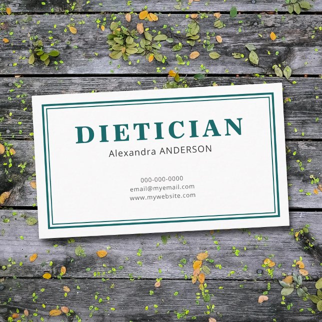 Cartão De Visita Minimalist Dietitian (Minimalist Dietitian Business Card)