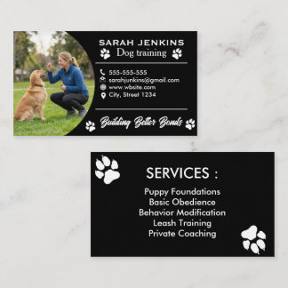 Cartão De Visita Minimalist Dog Trainer Business Card