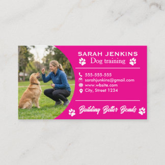Cartão De Visita Minimalist Dog Trainer Business Card