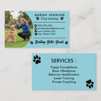 Cartão De Visita Minimalist Dog Trainer Business Card Template