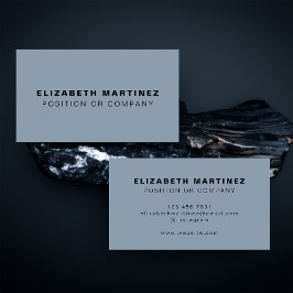 Cartão De Visita Minimalist Dusty Blue Modern Professional Custom