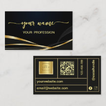 Minimalist Elegant script Gold and Black 