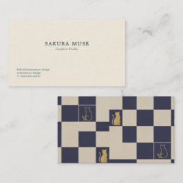 Cartão De Visita Minimalist Geometric Japanese Business Card  