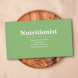Cartão De Visita Minimalist & Green -  Nutritionist Business Card