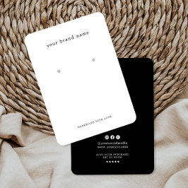 Cartão De Visita Minimalist Logo Earring Display Card