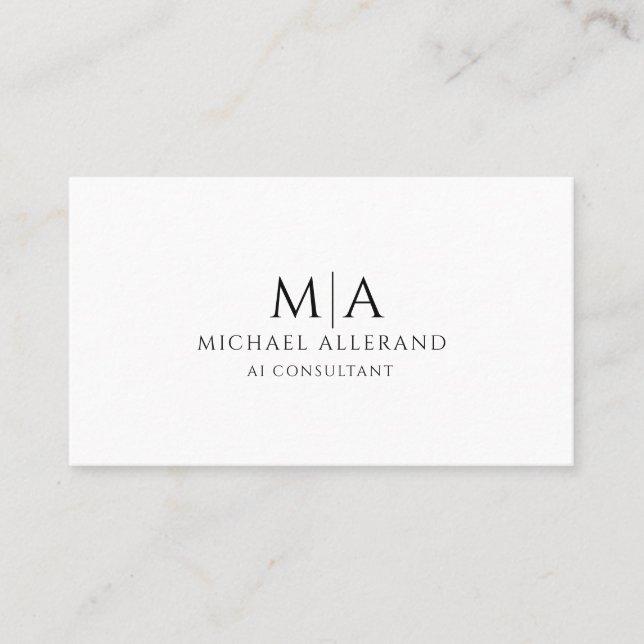 Cartão De Visita Minimalist Modern AI Consultant Business Card (Frente)