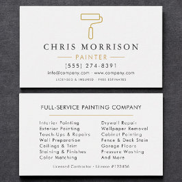 Cartão De Visita Minimalist Painter White Gold Modern