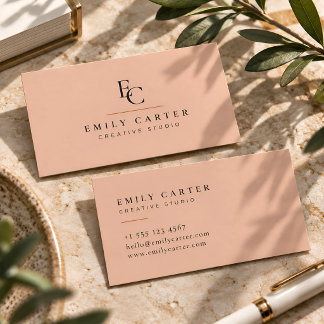 Cartão De Visita Minimalist Personalized Monogram Modern