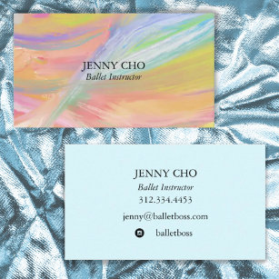 Cartão De Visita Minimalist Rainbow Painting Textured Colorful Chic