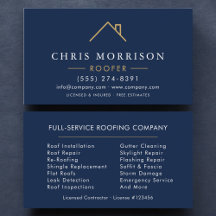 Minimalist Roofer Navy Blue Gold Modern