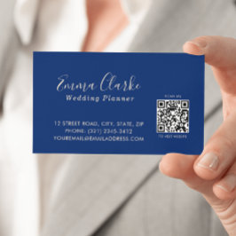 Cartão De Visita Minimalist  Royal Blue Scan Code Business Card