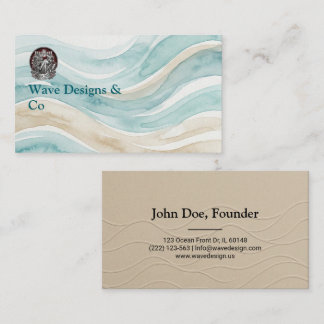 Cartão De Visita Minimalist Sand & Wave Business Card Design