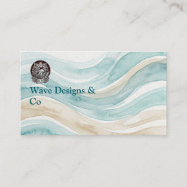Cartão De Visita Minimalist Sand & Wave Business Card Design