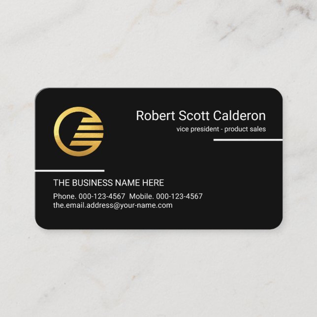 Cartão De Visita Minimalist Simple White Lines CEO (Frente)