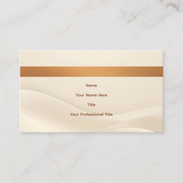 Cartão De Visita Minimalist Soft Beige & Tan Modern Business Card  (Frente)