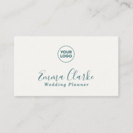 Cartão De Visita Minimalist Teal Green Scan Code Business Card