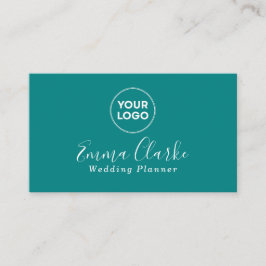 Cartão De Visita Minimalist Teal Green Scan Code Business Card