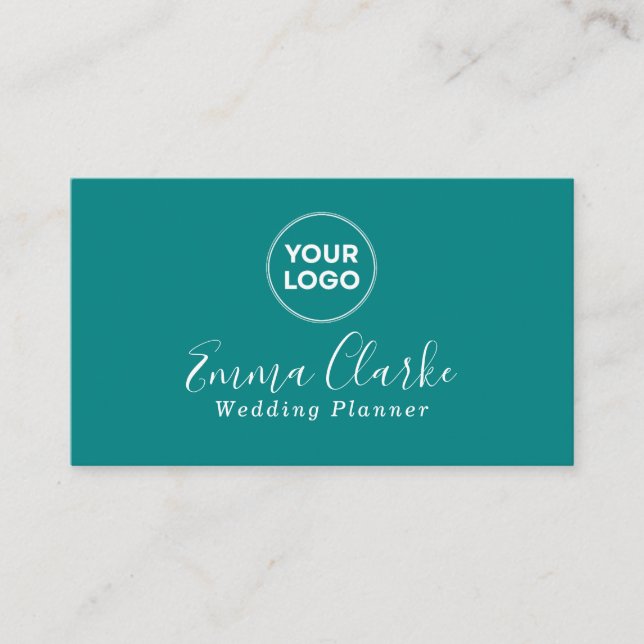 Cartão De Visita Minimalist Teal Green Scan Code Business Card (Frente)