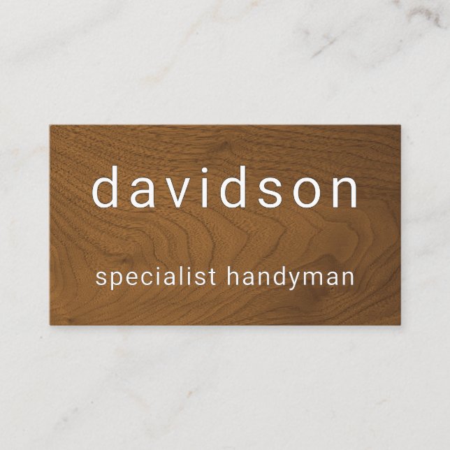 Cartão De Visita Minimalist Timber Wood Interior Design (Frente)