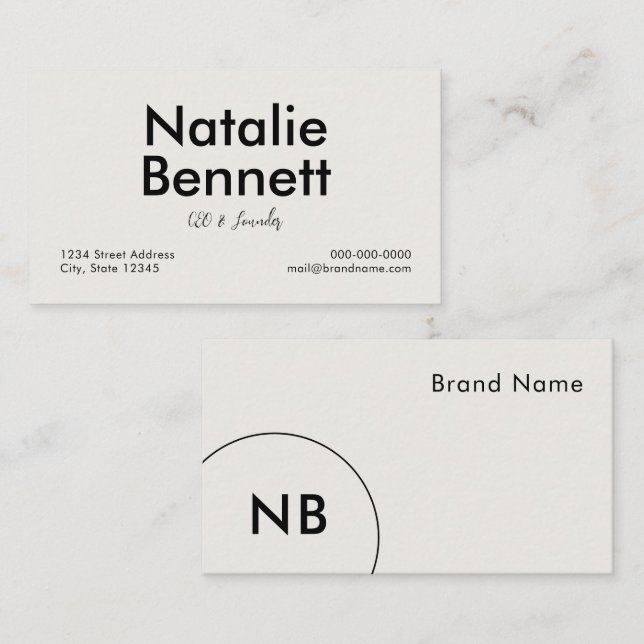 Cartão De Visita Minimalista (Frente/Verso)