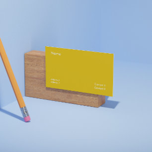 Cartão de visita minimalista amarelo mostarda
