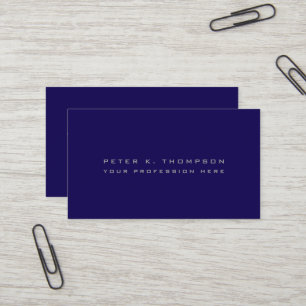 Cartão De Visita Minimalista azul escuro masculino