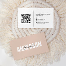 Minimalista Boho Bege Código QR Moderno