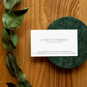 Cartão De Visita Minimalista branco clássico simples