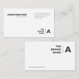 Cartão De Visita Minimalista, Branco, Simples, Profissional, Boho,