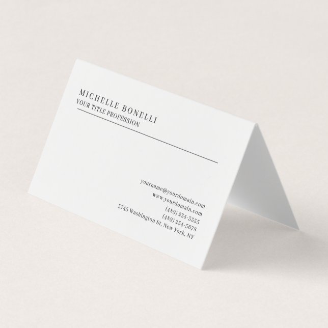 Cartão De Visita Minimalista Clássico Simples Profissional (Frente)