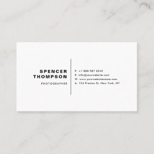 Cartão De Visita Minimalista da Tipografia Black Modern Sans Serif