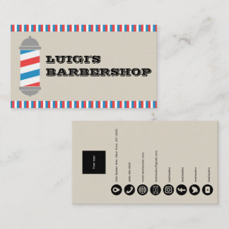 Cartão de Visita Minimalista de Barbearia com Post