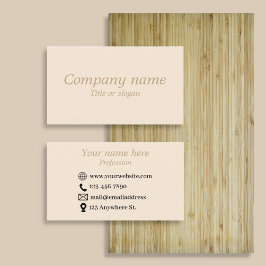 Cartão de visita minimalista de bege simples