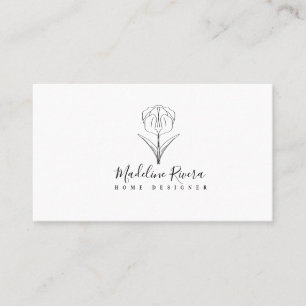 Cartão de Visita Minimalista de Designer de Tulipa